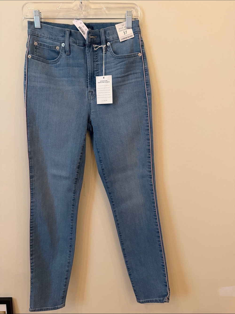 J.Crew 10” toothpick jeans size 27 new